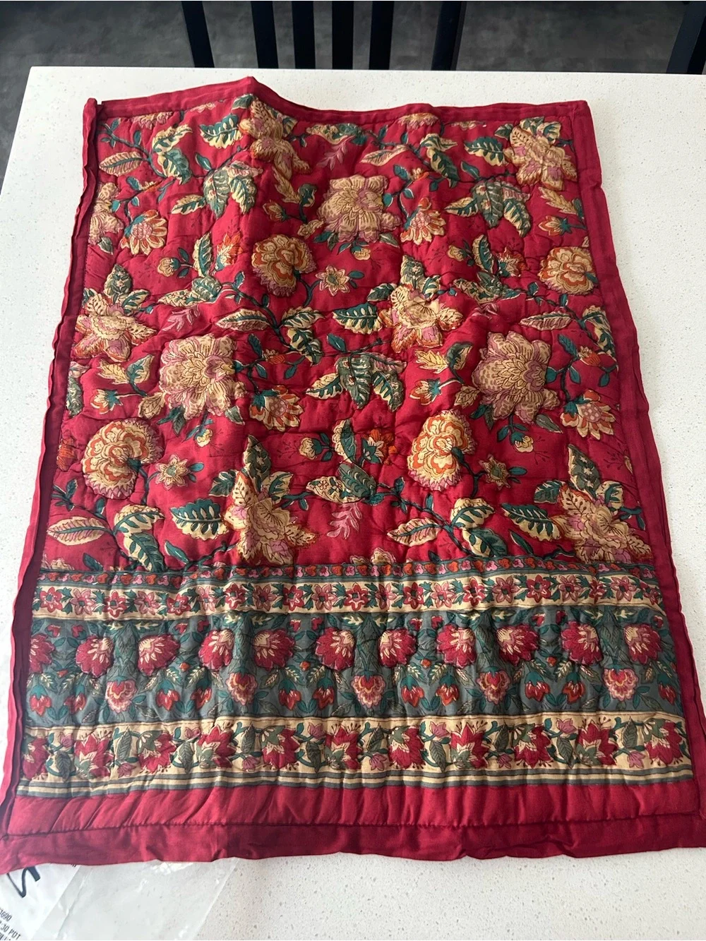 Pottery Barn Lucille Reversible Quilted Sham Standard Red 1 NWOT